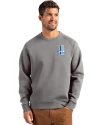 View image 4: Detroit Lions Historic Cutter & Buck Roam Recycled Buttery-Soft Knit Mens Crew Neck Pullover Elemental Grey Front