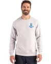 View image 7: Detroit Lions Historic Cutter & Buck Roam Recycled Buttery-Soft Knit Mens Crew Neck Pullover Solitaire Front