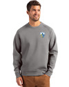 Los Angeles Chargers Historic Cutter & Buck Roam Epic Versatility Recycled Crew Neck Mens Pullover Elemental Grey Front Thumbnail Image