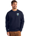 Los Angeles Chargers Historic Cutter & Buck Roam Epic Versatility Recycled Crew Neck Mens Pullover Navy Blue Front Thumbnail Image