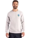 Los Angeles Chargers Historic Cutter & Buck Roam Recycled Buttery-Soft Knit Mens Crew Neck Pullover Solitaire Front Thumbnail Image