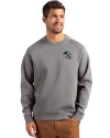Carolina Panthers NFL Helmet Cutter & Buck Roam Epic Versatility Recycled Crew Neck Mens Pullover Elemental Grey Front Thumbnail Image