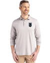 Kansas City Royals Mono Cutter & Buck Coastline Epic Comfort Recycled Mens Long Sleeve Polo CONCRETE Front Thumbnail Image