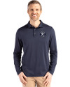Houston Astro Mono Cutter & Buck Coastline Epic Comfort Recycled Mens Long Sleeve Polo Navy Blue Front Thumbnail Image
