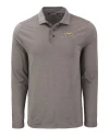 Los Angeles Chargers Cutter & Buck Coastline Epic Comfort Recycled Mens Long Sleeve Polo Elemental Grey Mannequin Thumbnail Image