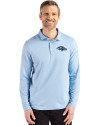 Baltimore Ravens Mono Cutter & Buck Coastline Epic Comfort Recycled Mens Long Sleeve Polo Atlas Light Blue Front Thumbnail Image