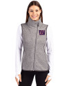 New York Giants Cutter & Buck Mainsail Sweater Knit Womens Asymmetrical Vest Polished Heather Front Thumbnail Image