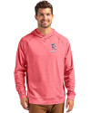 Boston Red Sox Stars & Stripes Cutter & Buck Adapt Knit Recycled Mens Heathered Hooded Pullover Cardinal Red Heather Front Thumbnail Image