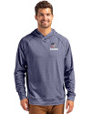 Cleveland Browns Americana Cutter & Buck Adapt Knit Recycled Mens Heathered Hooded Pullover Navy Blue Heather Front Thumbnail Image