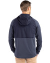 Green Bay Packers Americana Cutter & Buck Peshastin Fleece Recycled Mens Hybrid Jacket Navy Blue Heather Back Thumbnail Image