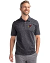 Arizona Cardinals Cutter & Buck Advantage Tri-Blend Space Dye Mens Big and Tall Polo Dark Black Front Thumbnail Image