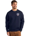 Milwaukee Brewers Stars & Stripes Cutter & Buck Roam Epic Versatility Recycled Crew Neck Mens Pullover Navy Blue Front Thumbnail Image