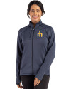 Seattle Mariners Cooperstown Cutter & Buck Peshastin Fleece Recycled Womens Full Zip Jacket Navy Blue Heather Front Thumbnail Image