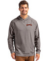 San Francisco Giants Cooperstown Cutter & Buck Adapt Knit Recycled Mens Heathered Hooded Pullover Black Heather Front Thumbnail Image