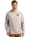 San Francisco Giants Cutter & Buck Adapt Knit Recycled Mens Heathered Hooded Pullover Polished Heather Front Thumbnail Image