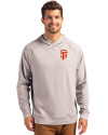 San Francisco Giants Cutter & Buck Adapt Knit Recycled Mens Heathered Hooded Pullover Polished Heather Front Thumbnail Image