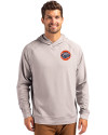 View image 4: HoustonAstrosCooperstown- Cutter & Buck Adapt Recycled Soft Knit Stretch Mens Heathered Hooded Pullover Polished Heather Front