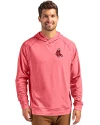 View image 1: Boston Red Sox Cooperstown Cutter & Buck Adapt Recycled Soft Knit Stretch Mens Heathered Hooded Pullover Cardinal Red Heather Front