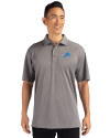 Detroit Lions Cutter & Buck CB Drytec Genre Textured Solid Mens Big and Tall Polo Elemental Grey Front Thumbnail Image