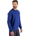 Los Angeles Dodgers Cooperstown Cutter & Buck Roam Epic Versatility Recycled Crew Neck Mens Pullover Tour Blue Side Thumbnail Image