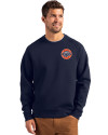 HoustonAstrosCooperstown- Cutter & Buck Roam Epic Versatility Recycled Crew Neck Mens Pullover Navy Blue Front Thumbnail Image