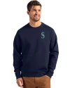 Seattle Mariners Cutter & Buck Roam Epic Versatility Recycled Crew Neck Mens Pullover Navy Blue Front Thumbnail Image