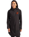 Baltimore Orioles Cooperstown Cutter & Buck Camano Everyday Stretch Recycled Womens Water Resistant Jacket Black Front Thumbnail Image