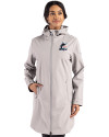 Miami Marlins Cutter & Buck Camano Everyday Stretch Recycled Womens Water Resistant Jacket Polished Medium Gray Front Thumbnail Image