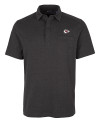 Kansas City Chiefs Cutter & Buck Advantage Tri-Blend Jersey Mens Big and Tall Pocket Polo Black Heather Mannequin Thumbnail Image