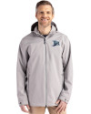Tampa Bay Rays Cooperstown Cutter & Buck Camano Everyday Stretch Recycled Mens Water Resistant Jacket Polished Medium Gray Front Thumbnail Image