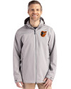 Baltimore Orioles Cutter & Buck Camano Everyday Stretch Recycled Mens Water Resistant Jacket Polished Medium Gray Front Thumbnail Image