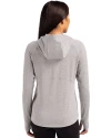 Texas Rangers Cutter & Buck Adapt Knit Recycled Womens Heathered Hooded Pullover Polished Heather Back Thumbnail Image