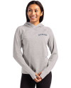 Colorado Rockies Cooperstown Cutter & Buck Adapt Knit Recycled Womens Heathered Hooded Pullover Polished Heather Front Thumbnail Image