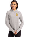 San Diego Padres Cutter & Buck Adapt Knit Recycled Womens Heathered Hooded Pullover Polished Heather Front Thumbnail Image