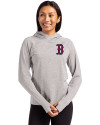 Boston Red Sox Cutter & Buck Adapt Knit Recycled Womens Heathered Hooded Pullover Polished Heather Front Thumbnail Image