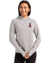 Los Angeles Angels Cutter & Buck Adapt Knit Recycled Womens Heathered Hooded Pullover Polished Heather Front Thumbnail Image