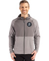 Baltimore Orioles City Connect Cutter & Buck Peshastin Fleece Recycled Mens Hybrid Jacket Elemental Grey Heather Front Thumbnail Image