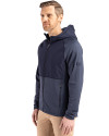 Cleveland Guardians - Cutter & Buck Peshastin Fleece Recycled Mens Hybrid Jacket Navy Blue Heather Side Thumbnail Image