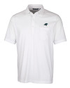 Carolina Panthers Cutter & Buck Advantage Tri-Blend Jersey Mens Big and Tall Pocket Polo White Mannequin Thumbnail Image