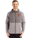 San Francisco Giants Cutter & Buck Peshastin Fleece Recycled Mens Hybrid Jacket Elemental Grey Heather Front Thumbnail Image