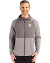 Houston Astros City Connect Cutter & Buck Peshastin Fleece Recycled Mens Hybrid Jacket Elemental Grey Heather Front Thumbnail Image