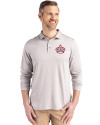 Miami Marlins City Connect Cutter & Buck Coastline Epic Comfort Recycled Mens Long Sleeve Polo CONCRETE Front Thumbnail Image