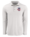 Minnesota Twins Cutter & Buck Coastline Epic Comfort Recycled Mens Long Sleeve Polo CONCRETE Mannequin Thumbnail Image