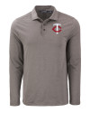 Minnesota Twins Cutter & Buck Coastline Epic Comfort Recycled Mens Long Sleeve Polo Elemental Grey Mannequin Thumbnail Image