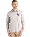 Cleveland Guardians Cutter & Buck Coastline Epic Comfort Recycled Mens Long Sleeve Polo CONCRETE Front Thumbnail Image