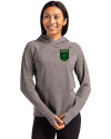 View image 1: Austin FC - Cutter & Buck Adapt Recycled Soft Knit Stretch Womens Hooded Pullover Black Heather Front