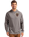 Real Salt Lake Cutter & Buck Adapt Knit Recycled Mens Heathered Hooded Pullover Black Heather Front Thumbnail Image