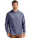Chicago Fire FC Cutter & Buck Adapt Knit Recycled Mens Heathered Hooded Pullover Navy Blue Heather Front Thumbnail Image