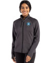 Charlotte FC Cutter & Buck Peshastin Fleece Recycled Womens Full Zip Jacket Black Heather Front Thumbnail Image