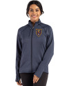 Real Salt Lake Cutter & Buck Peshastin Fleece Recycled Womens Full Zip Jacket Navy Blue Heather Front Thumbnail Image
